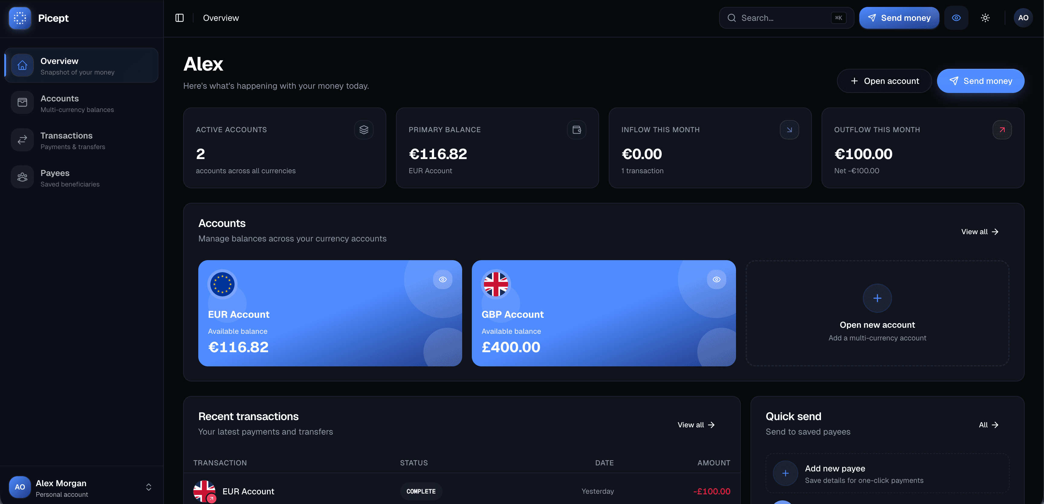 Picept client portal overview